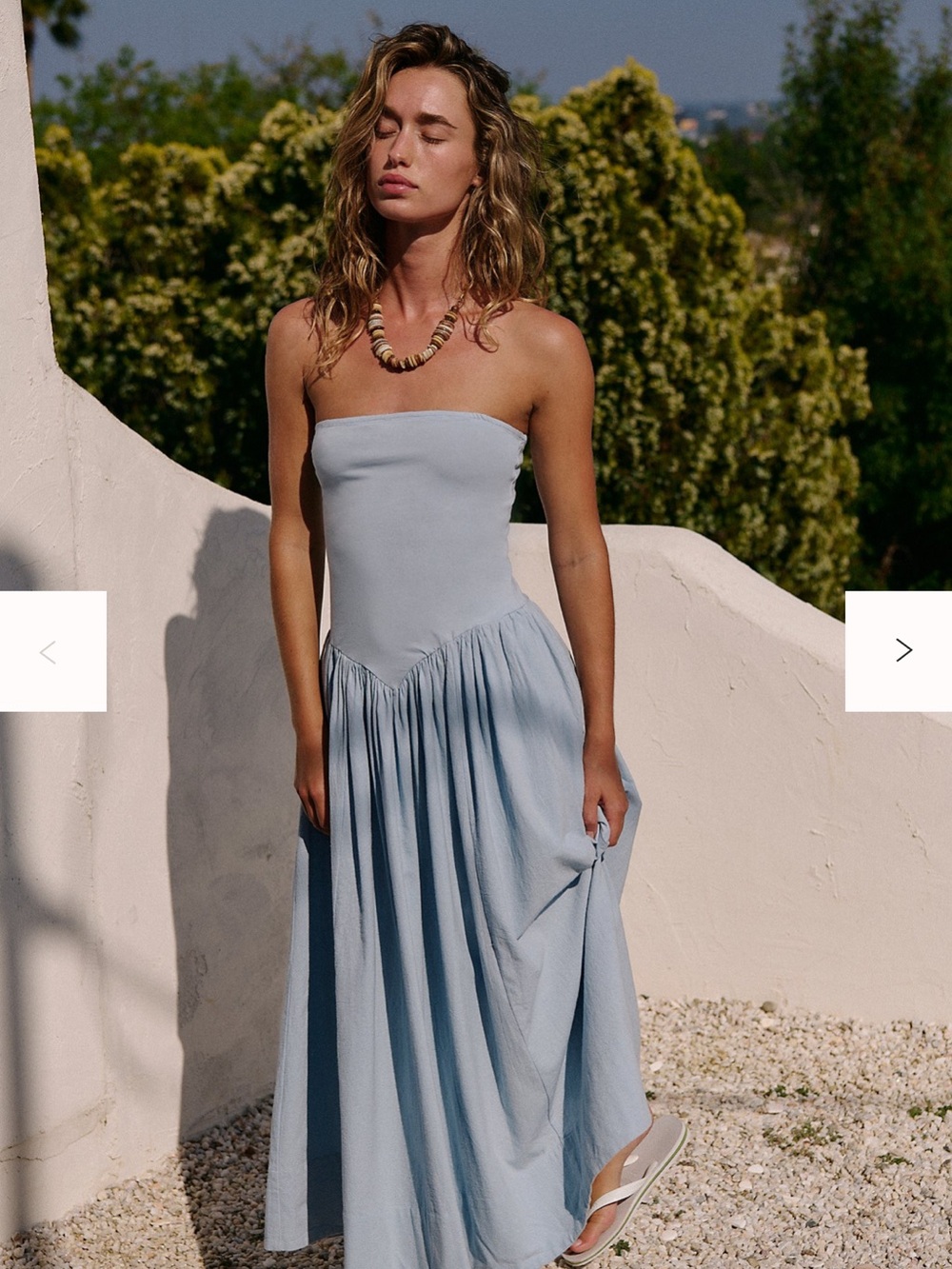Free People Onda Drop-Waist Tube Midi Dress in Ballad Blue